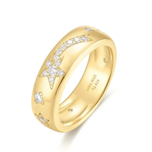 Ania Haie Gold on Silver Celestial Chunky Ring - Size O 1/2