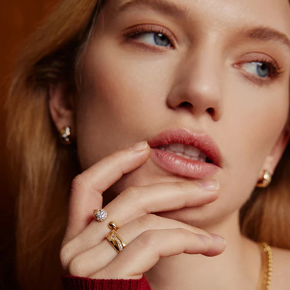 Ania Haie Gold on Silver Celestial Chunky Ring - Size O 1/2