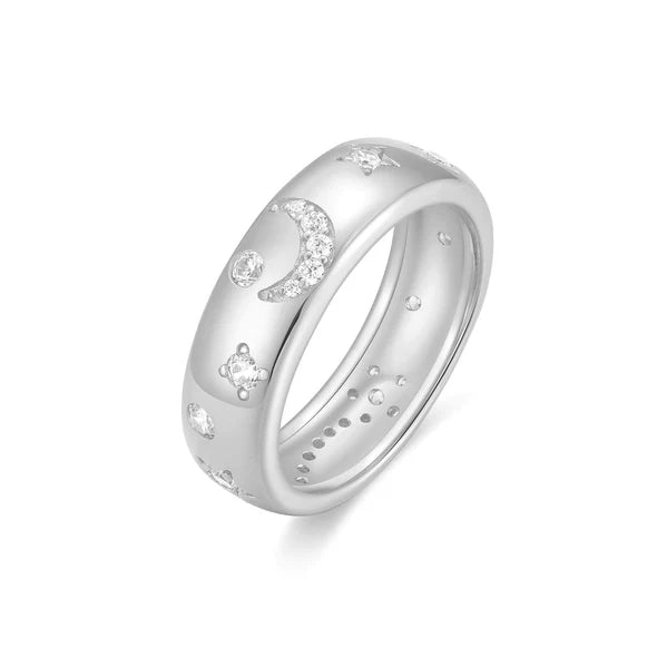 Sterling Silver Celestial Chunky Ring | Size M ½ | Ania Haie