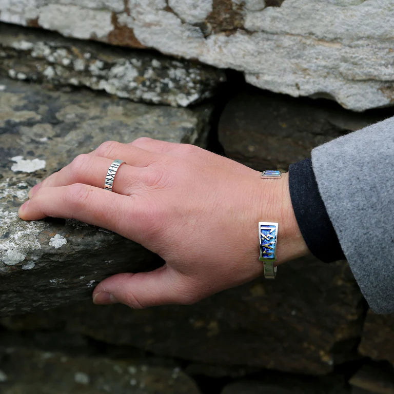 Runic 'Orkney Isles' Sterling Silver Bangle | Sheila Fleet