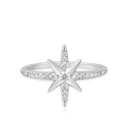 Sterling Silver Eight-Pointed Star Ring | Ania Haie