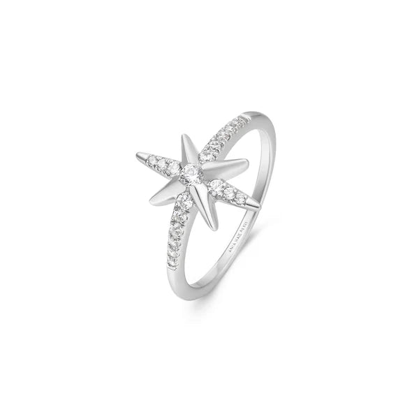 Sterling Silver Eight-Pointed Star Ring | Ania Haie