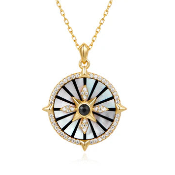 Gold on Silver Astrolabe Necklace | Ania Haie