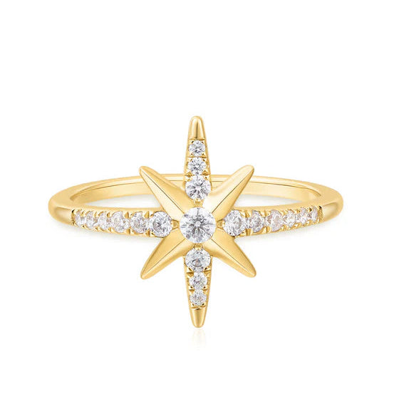 Pre-Order | Gold on Silver Eight-Pointed Star Ring | Ania Haie