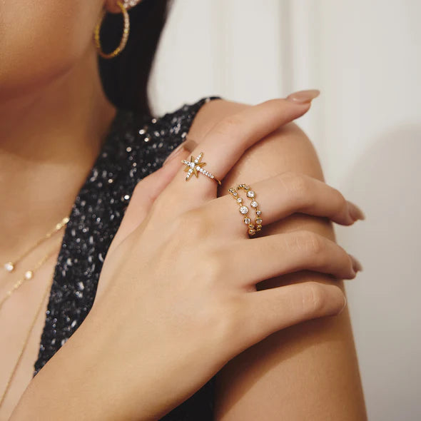Pre-Order | Gold on Silver Eight-Pointed Star Ring | Ania Haie