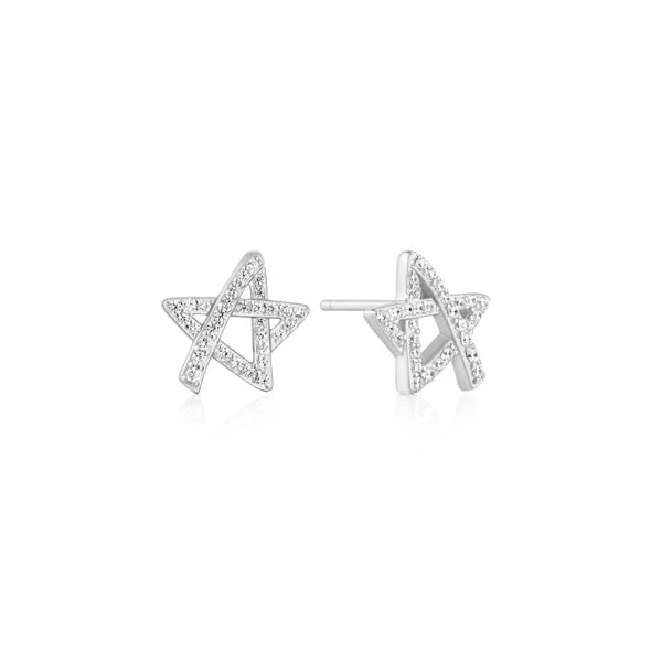 Sterling Silver Asymmetric Five-Point Star Stud Earrings | Ania Haie