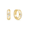 Pre-Order | Small Gold on Silver Chubby Sparkling Huggie Hoop Earrings | Ania Haie