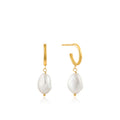 Pre-Order | Mini Pearl Gold Hoop Earrings | Ania Haie