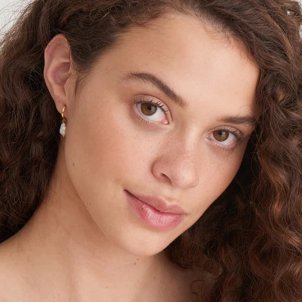 Pre-Order | Mini Pearl Gold Hoop Earrings | Ania Haie