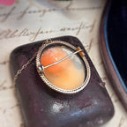 Antique Edwardian Lady Portrait Cameo Brooch