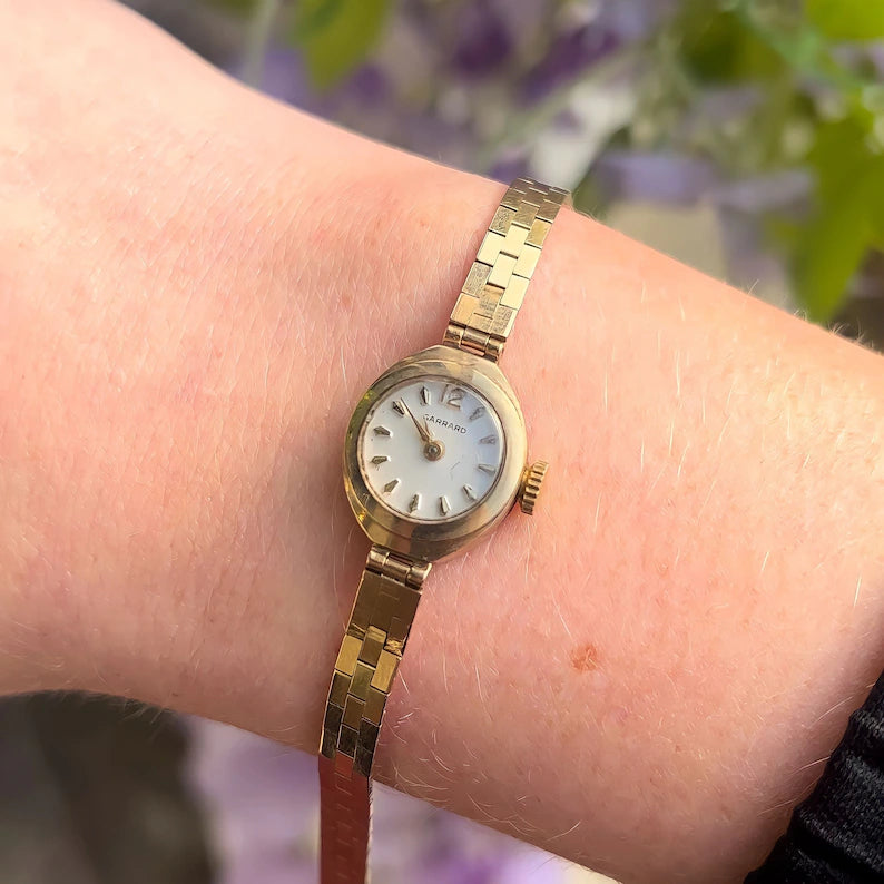 Vintage 9ct Yellow Gold Garrard Ladies Watch