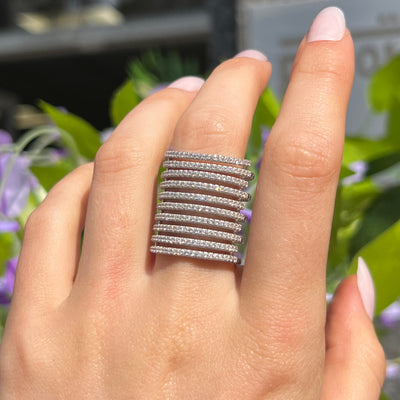 White Zirconia Sterling Silver Rufina Grande Chunky Ring | Sif Jakobs
