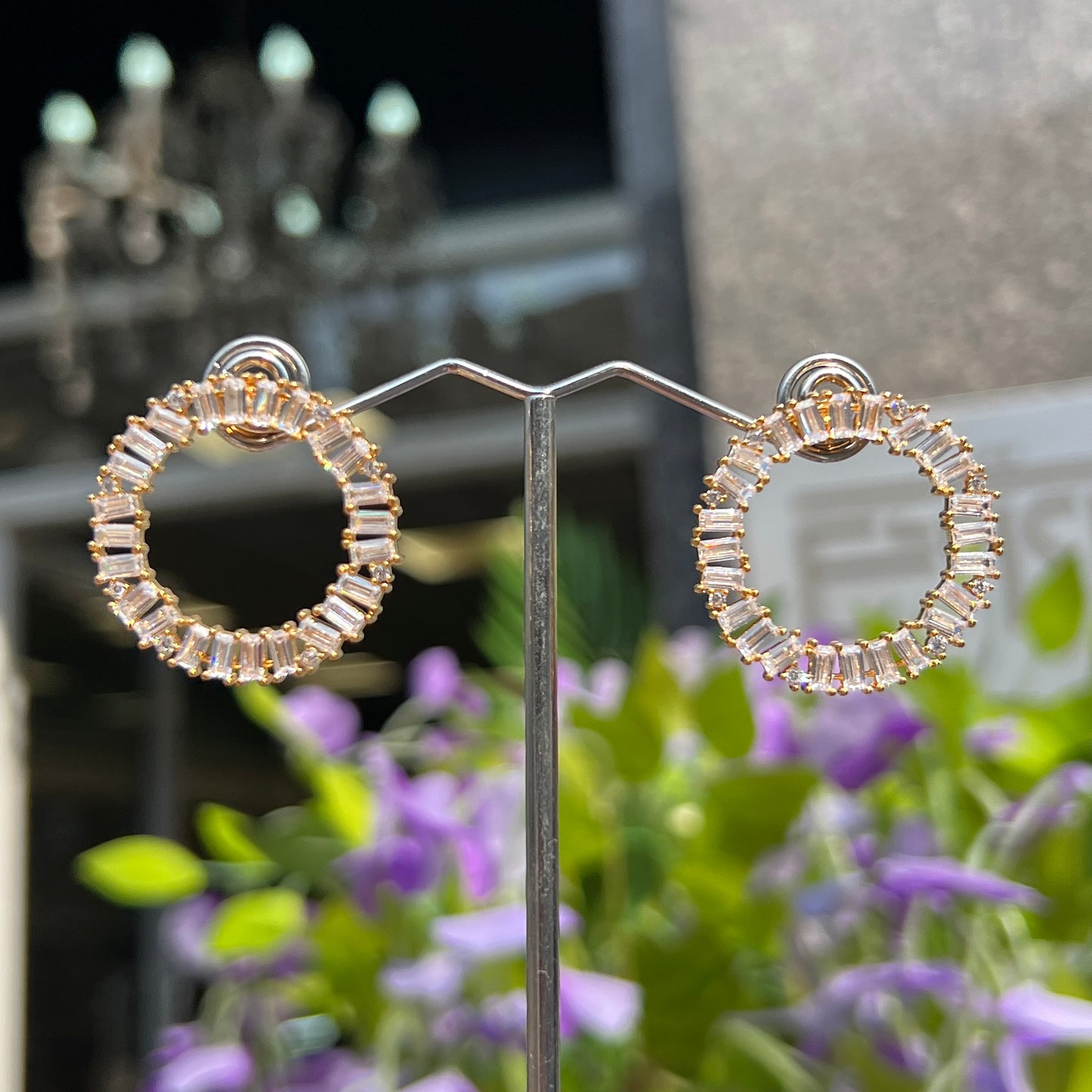 Sif Jakobs Antella Circolo Grande Earrings - 18ct Gold Plated Sterling Silver with White Zirconia