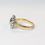 Ceylon Sapphire and Diamond 18ct Yellow Gold Cluster Ring | Size M ½