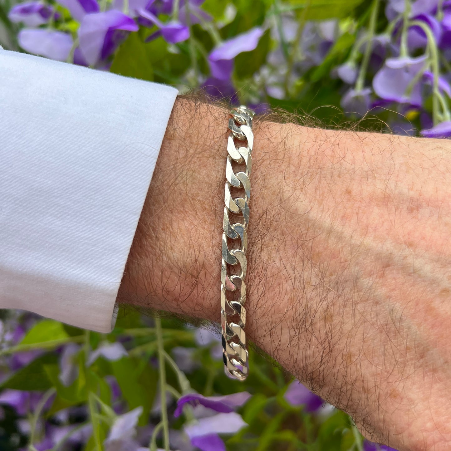Gents Sterling Silver Curb Chain Bracelet