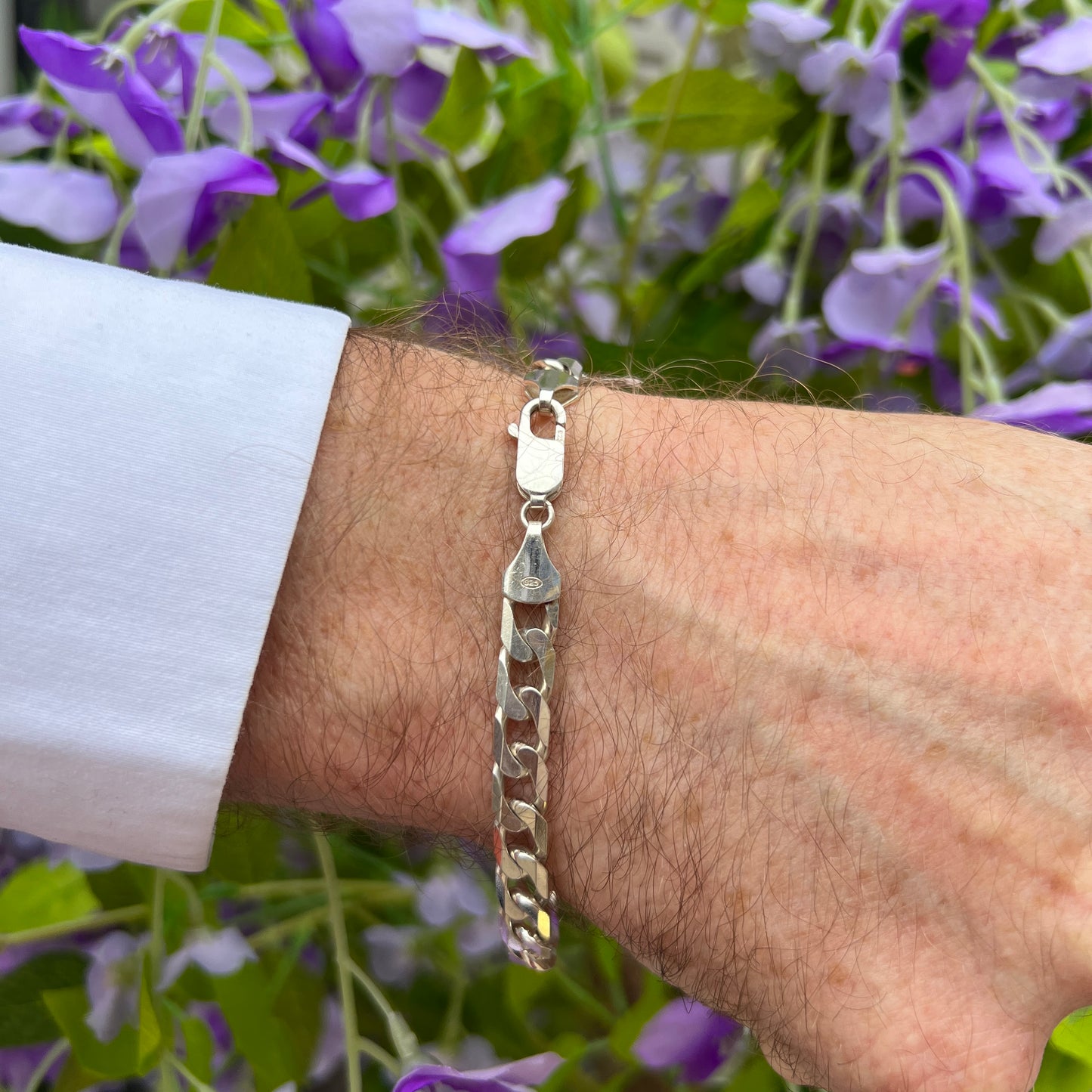 Gents Sterling Silver Curb Chain Bracelet