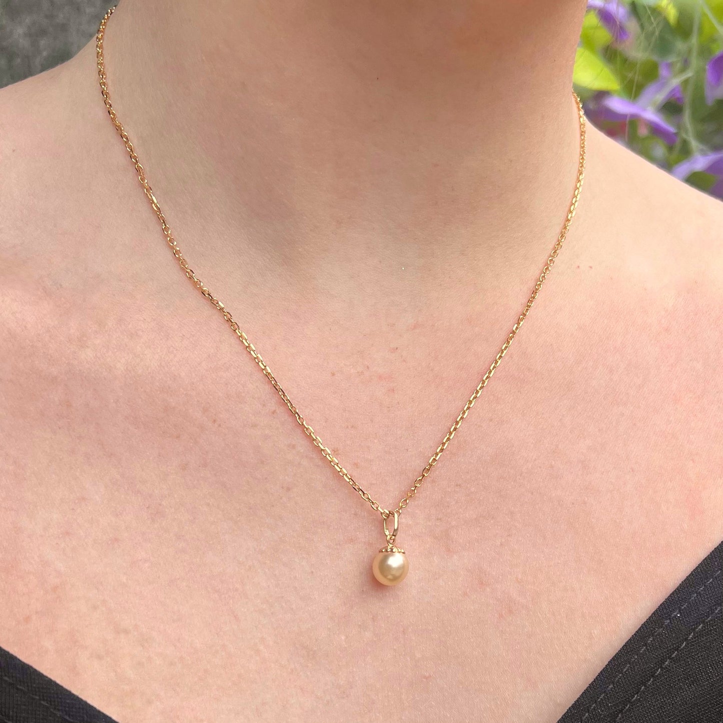 Sterling Silver Gold Plated Pearl Pendant Necklace