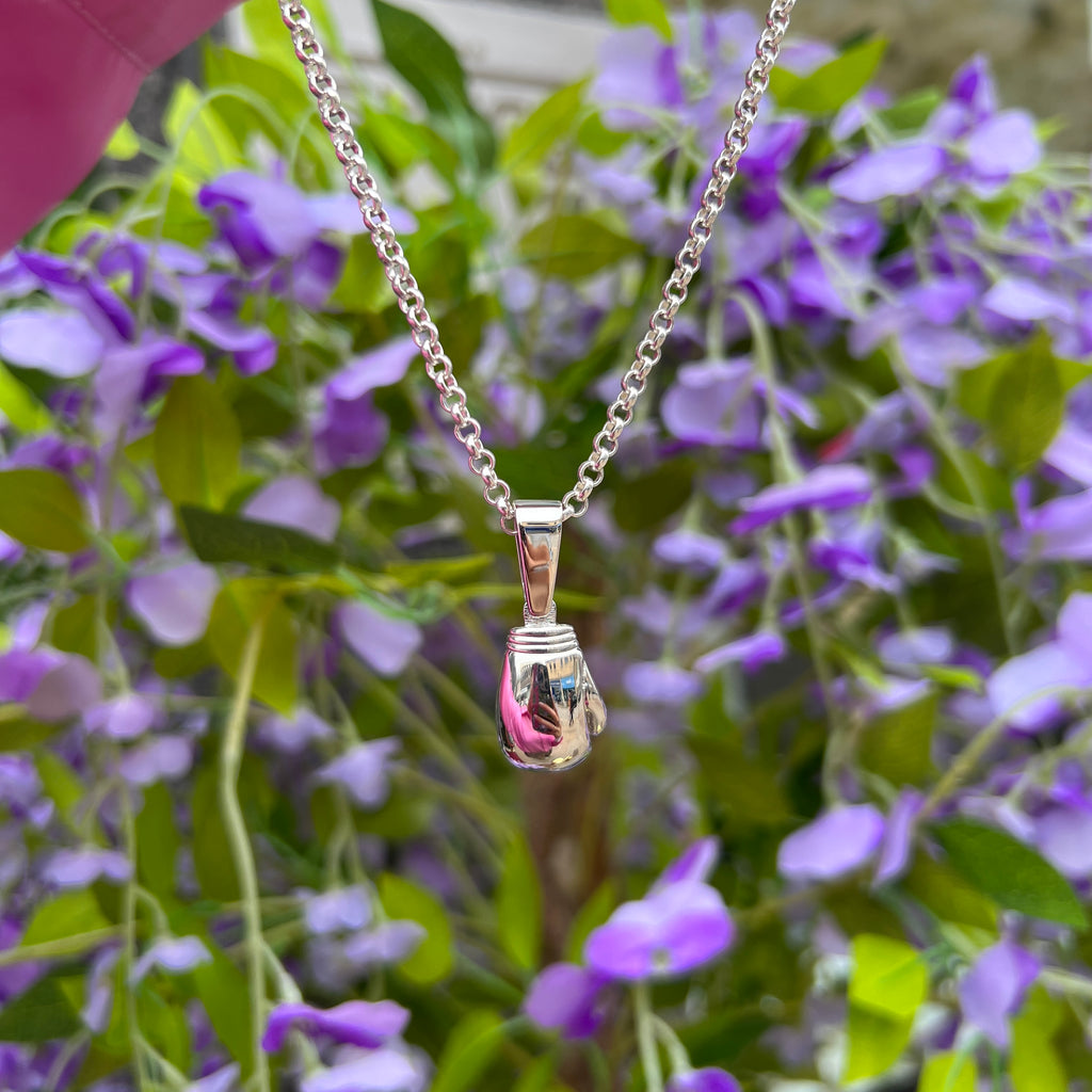 Gents Sterling Silver Boxing Glove Necklace