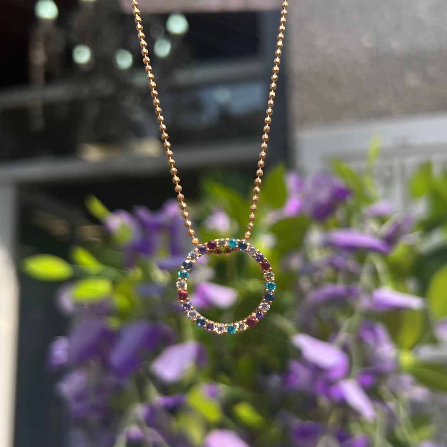 Sif Jakobs Piccolo - 18ct Gold Plated Sterling Silver with Multicoloured Zirconia Necklace