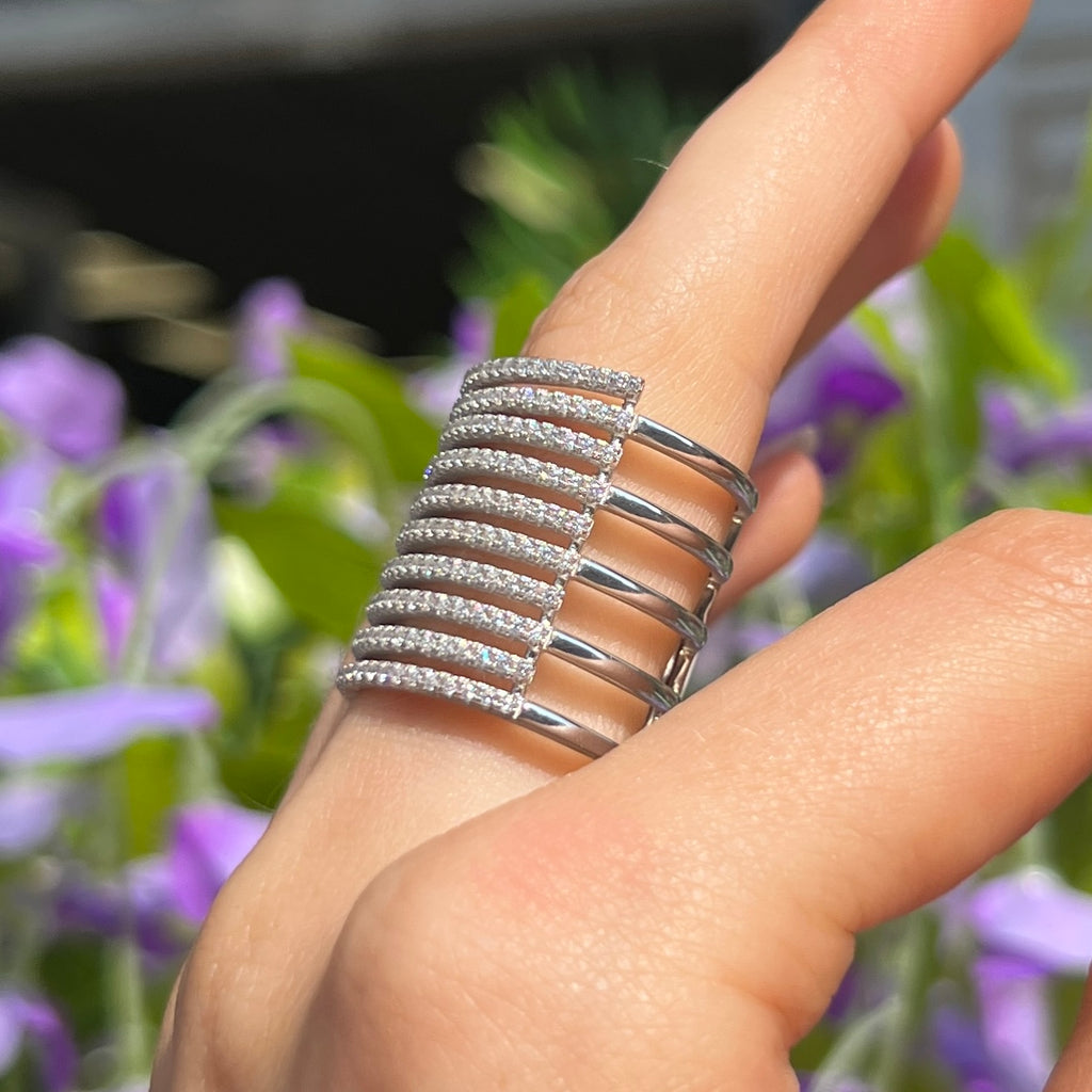 White Zirconia Sterling Silver Rufina Grande Chunky Ring | Sif Jakobs