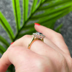 Ceylon Sapphire and Diamond 18ct Yellow Gold Cluster Ring | Size M ½