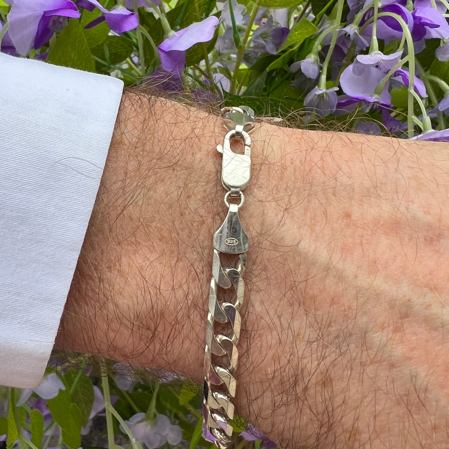 Gents Sterling Silver Curb Chain Bracelet