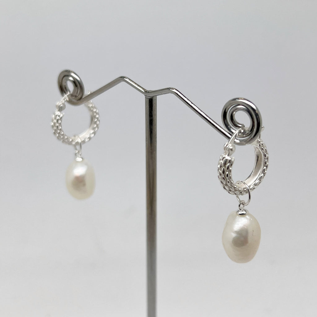 Pearl Sterling Silver Drop Earrings