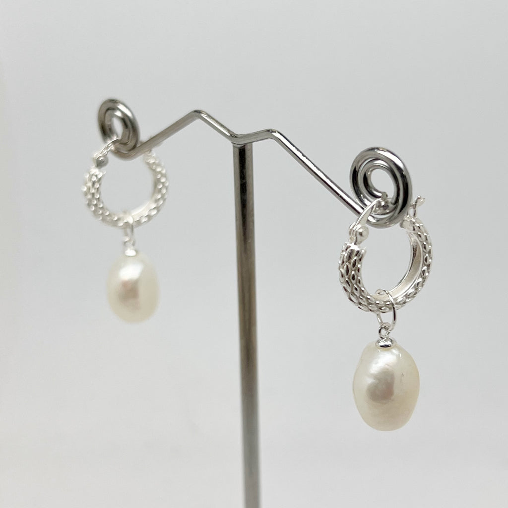 Pearl Sterling Silver Drop Earrings