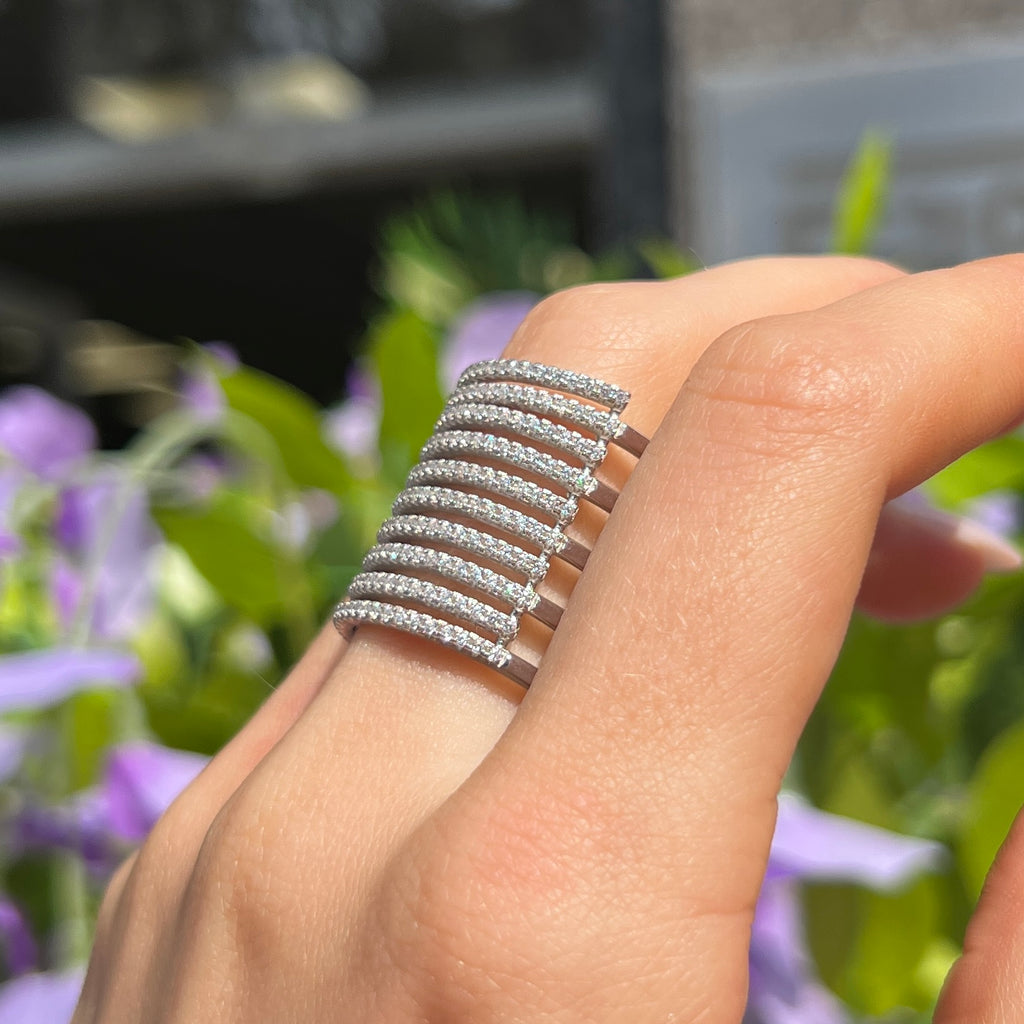 White Zirconia Sterling Silver Rufina Grande Chunky Ring | Sif Jakobs