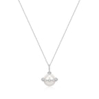 Shell Pearl Silver Halo Evil-Eye Necklace | Ania Haie