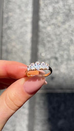 Oval Cut Five Stone Cubic Zirconia 9ct Yellow Gold Ring | Size M ½