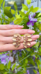 9ct Yellow Gold 3D Wave Design Earrings