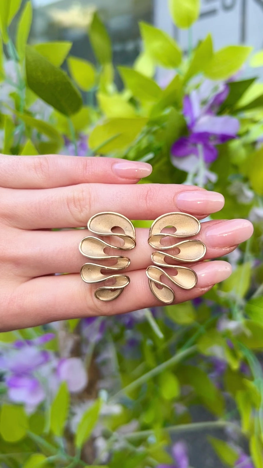 9ct Yellow Gold 3D Wave Design Earrings