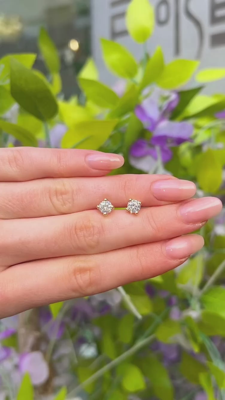 Cubic Zirconia 9ct Yellow Gold Stud Earrings