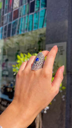 Lapis Lazuli Sterling Silver Boho Chunky Ring | Size O