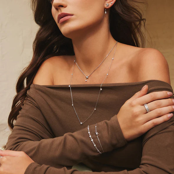 Pre-Order | Sterling Silver Sparkling Star Drop Necklace | Ania Haie