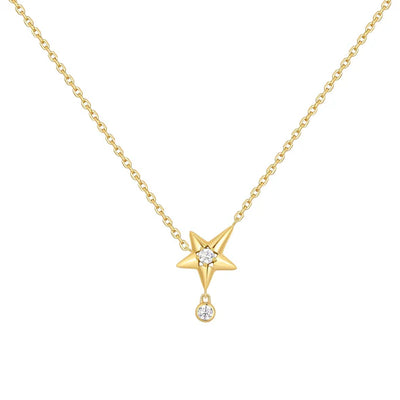 Gold on Silver Sparkling Star Drop Necklace | Ania Haie