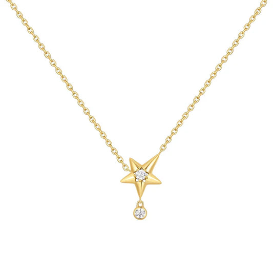 Ania Haie Gold on Silver Sparkling Star Drop Necklace