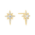 Gold on Silver Eight-Pointed Star Stud Earrings | Ania Haie