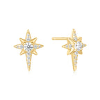 Gold on Silver Eight-Pointed Star Stud Earrings | Ania Haie