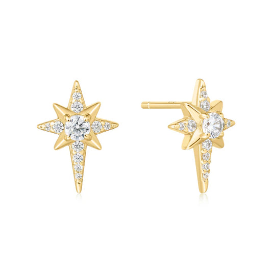 Ania Haie Gold on Silver Eight-Pointed Star Stud Earrings