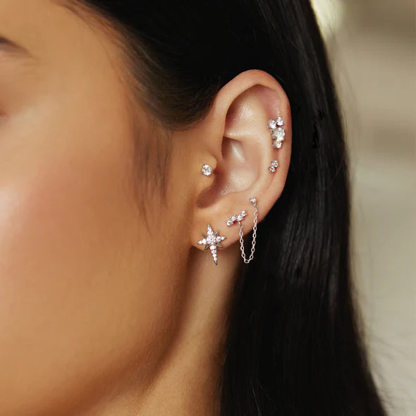Sterling Silver Eight-Pointed Star Stud Earrings | Ania Haie