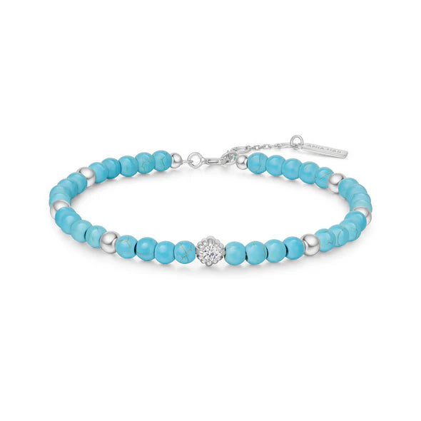Turquoise Silver Beaded Bracelet | Ania Haie