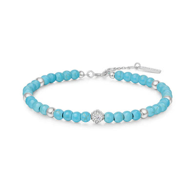 Turquoise Silver Beaded Bracelet | Ania Haie