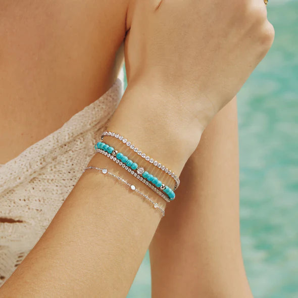 Turquoise Silver Beaded Bracelet | Ania Haie