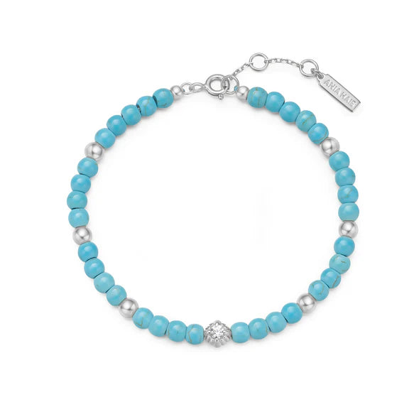 Turquoise Silver Beaded Bracelet | Ania Haie
