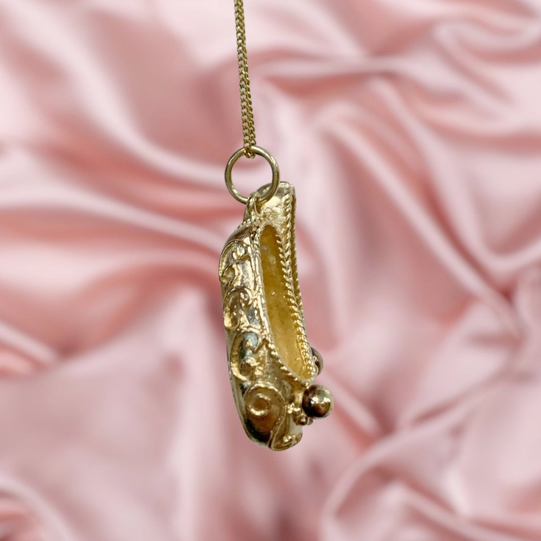 Antique 9ct Yellow Gold Ballet Slipper Charm