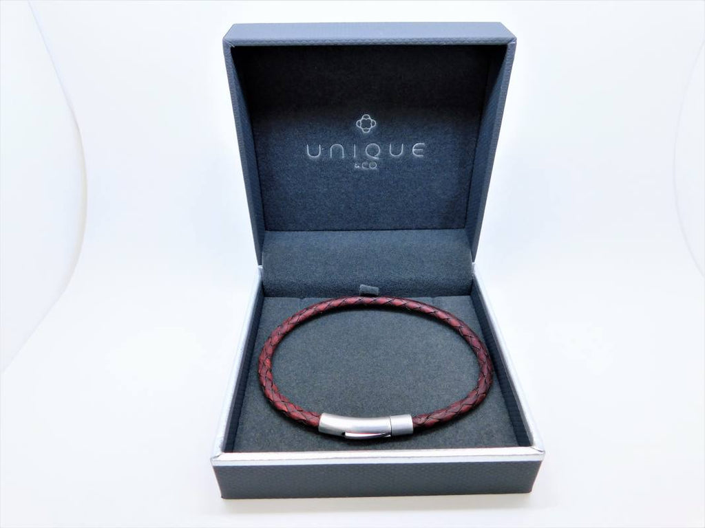 Men's Brown Genuine Leather Braided Fine Bracelet | Unique & Co.