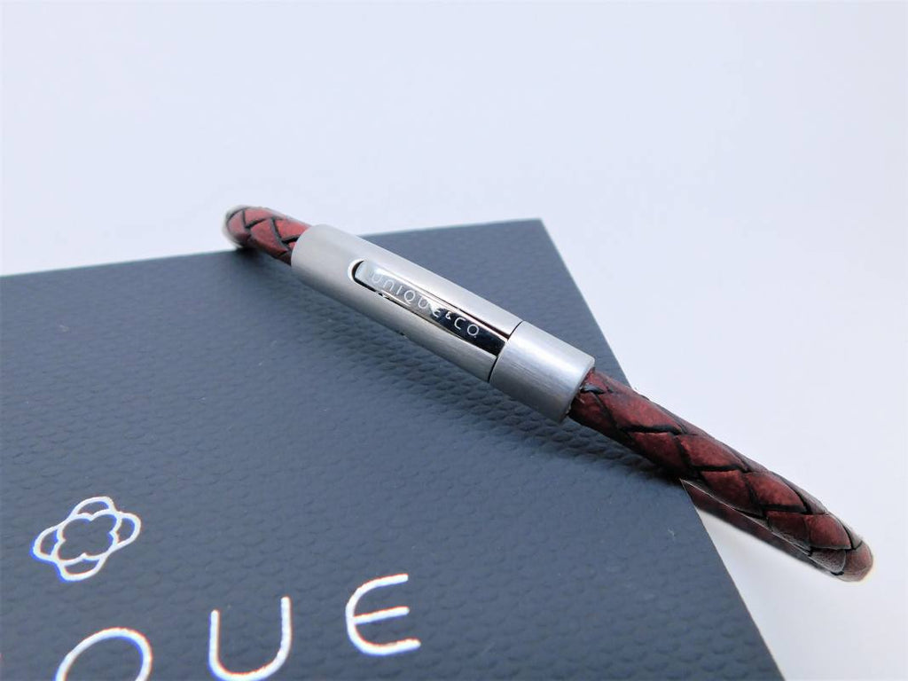 Men's Brown Genuine Leather Braided Fine Bracelet | Unique & Co.