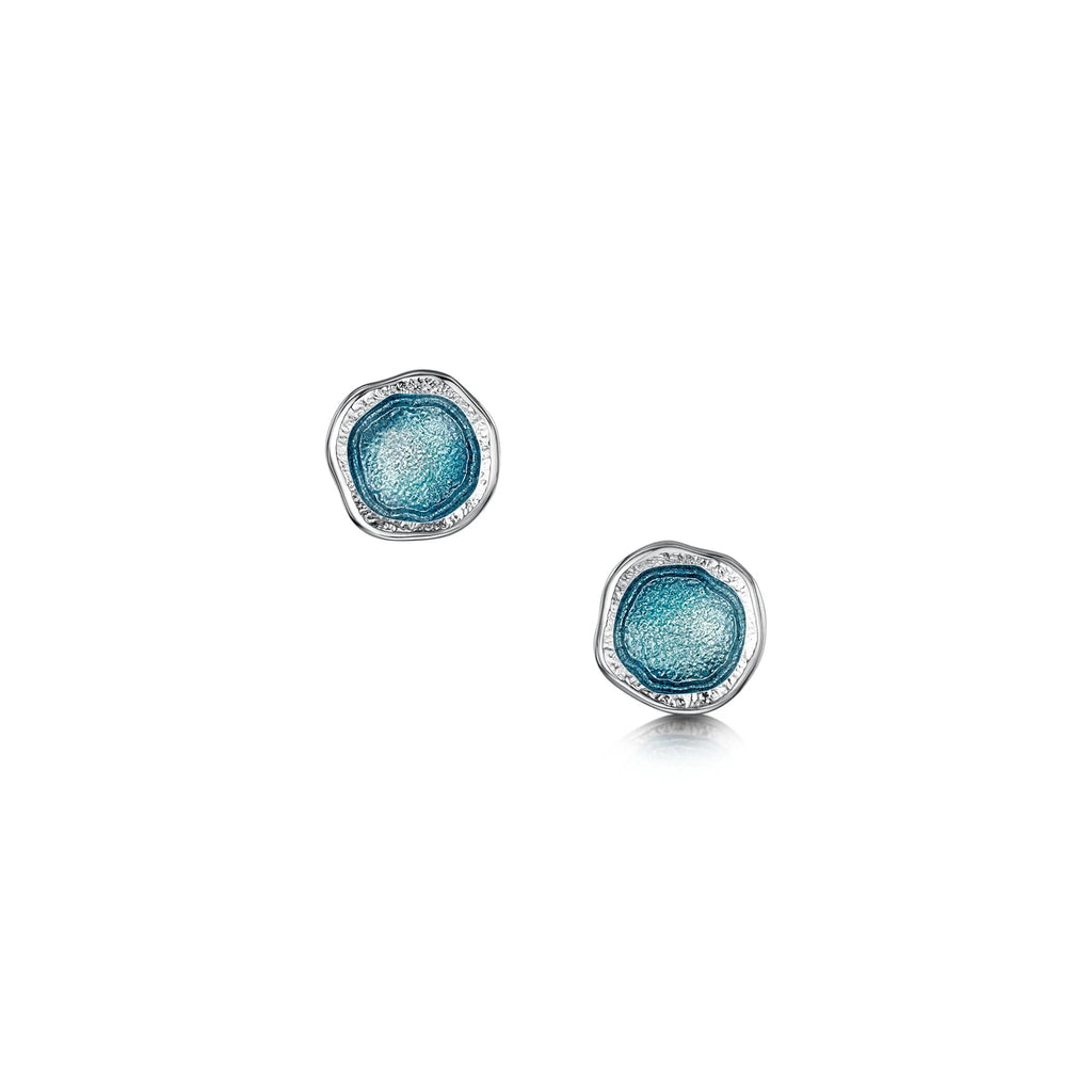 Pre-Order | Sterling Silver Petite Lunar Stud Earrings in Lichen Enamel | Sheila Fleet